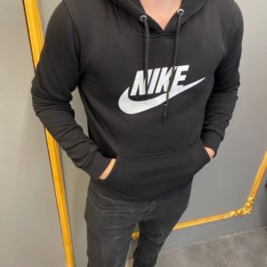 Заказать в интернете черного цвета худи Nike с капюшоном (размер 48-54) для мужчин