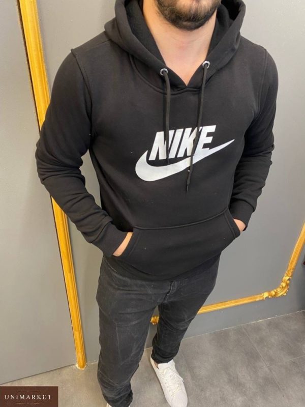 Заказать в интернете черного цвета худи Nike с капюшоном (размер 48-54) для мужчин