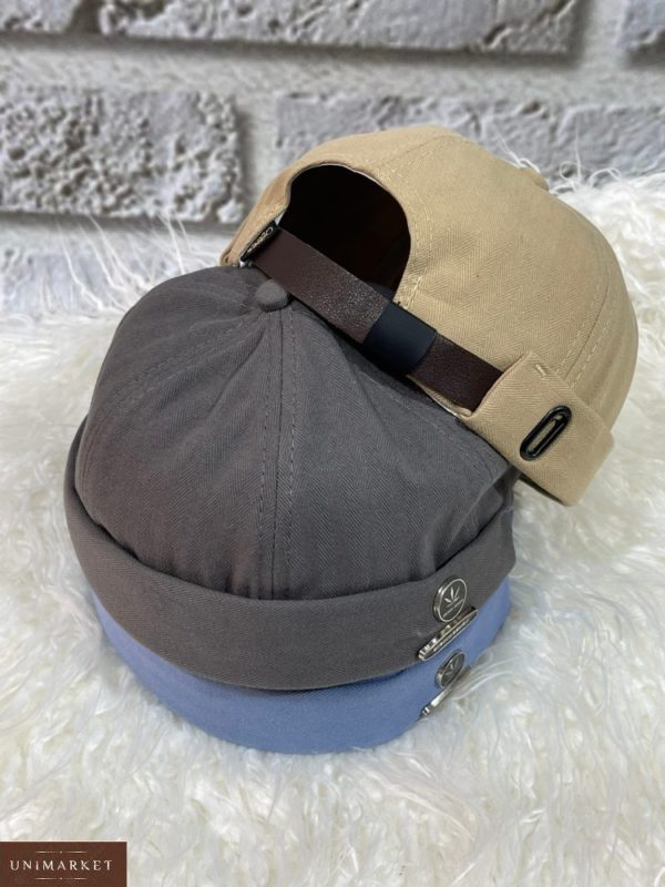 Купити в інтернеті сіру, беж, блакитну котонову шапку біні для жінок