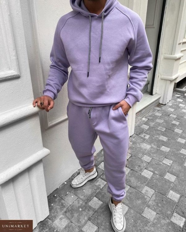 Замовити по знижці фіолетовий однотонний костюм з рукавом реглан (розмір 48-54) для чоловіків
