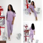 Придбати фіолетовий велюровий костюм з футболкою (розмір 42-52) для жінок онлайн