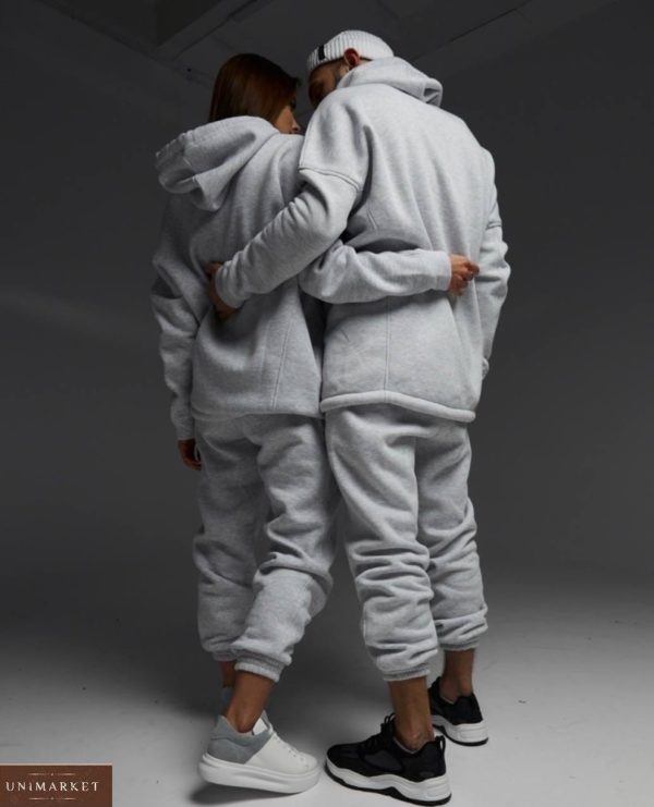Купити онлайн сірий теплий парний костюм (розмір 42-54) для жінок