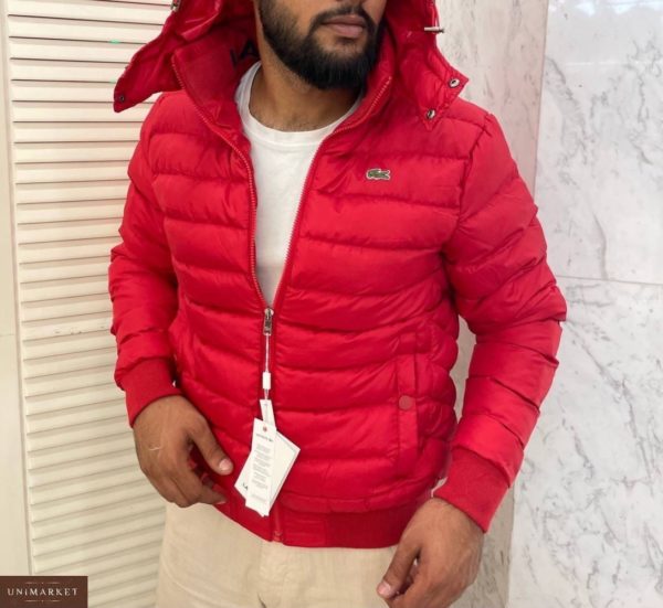 Купити по знижці червону куртку Lacoste (розмір 48-54) для чоловіків