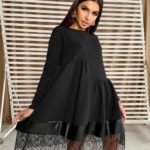 Купити недорого чорну сукню-розлітайку вільного крою (розмір 42-56) для жінок