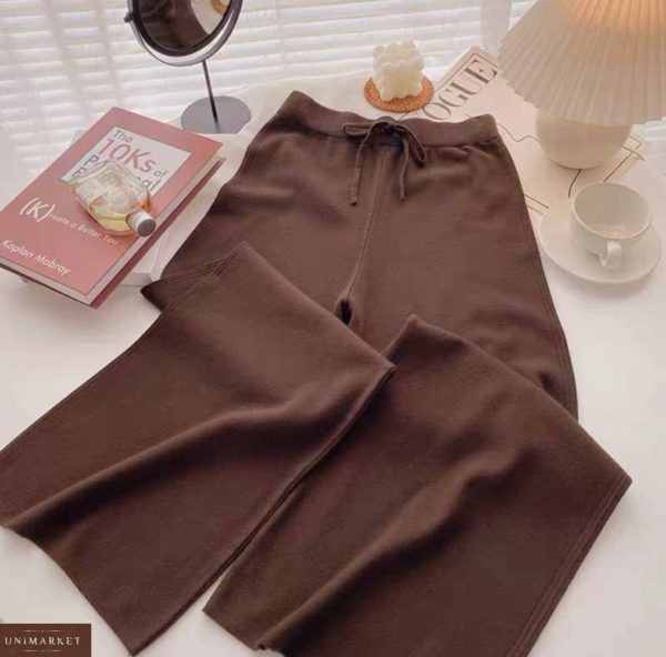 Купить коричневые женские брюки из ангоры арктика недорого