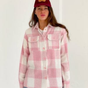 Заказать по скидке розовую рубашку байковую (размер 42-48) для женщин