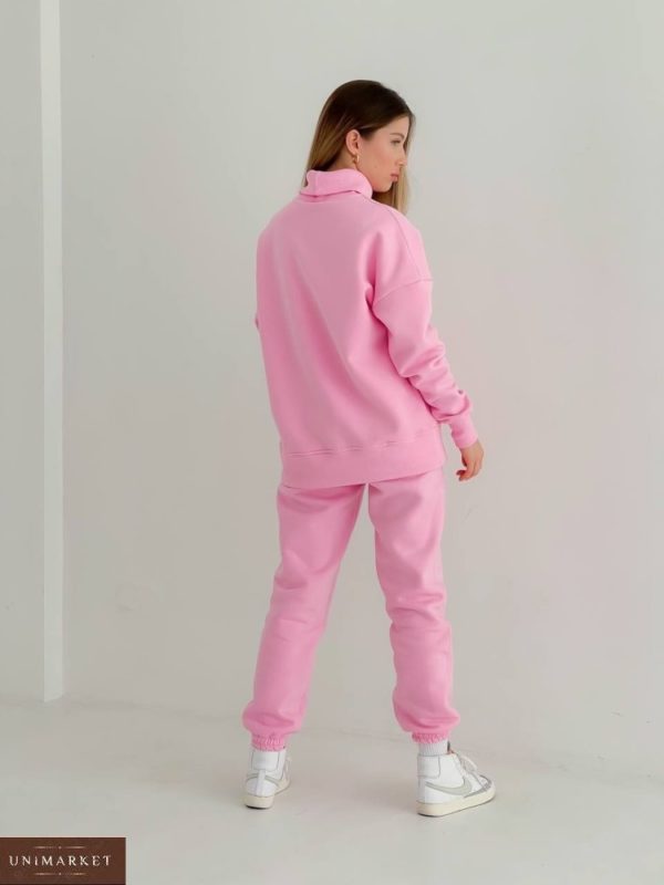 Заказать дешево женский спортивный костюм с воротником (размер 42-48) розовый