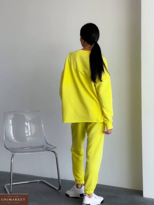 Приобрести желтого цвета спортивный костюм со спущенным рукавом (размер 42-48) для женщин онлайн