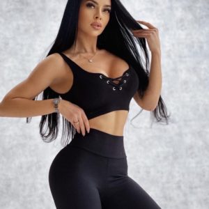 Купить в интернете черный женский костюм с топом (размер 42-48)