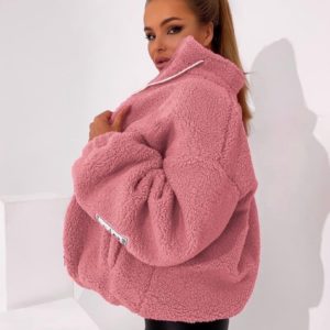 Заказать в интернете розовую куртку из эко меха для женщин
