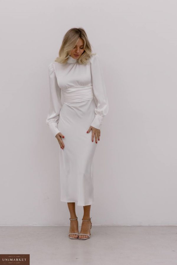 Заказать онлайн женское Элегантное платье белое с открытой спиной в Украине