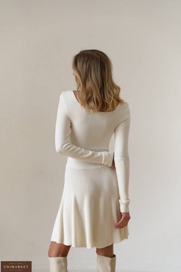 Приобрести белое женское Трикотажное мини платье в интернете