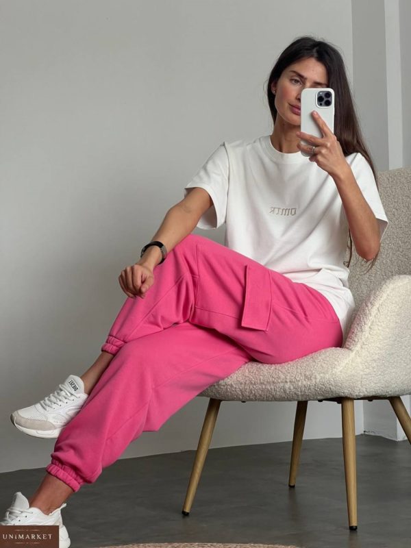 Купити рожеві Джогери з кишенею жіночі онлайн