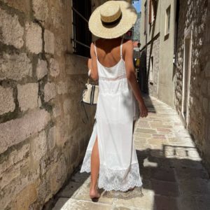 Заказать на лето белое Шелковое платье с кружевом для женщин в Одессе, Днепре, Николаеве