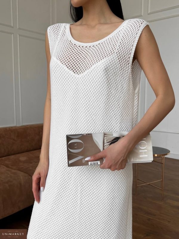 Купить белое женское Платье-двойка (размер 42-48) по скидке