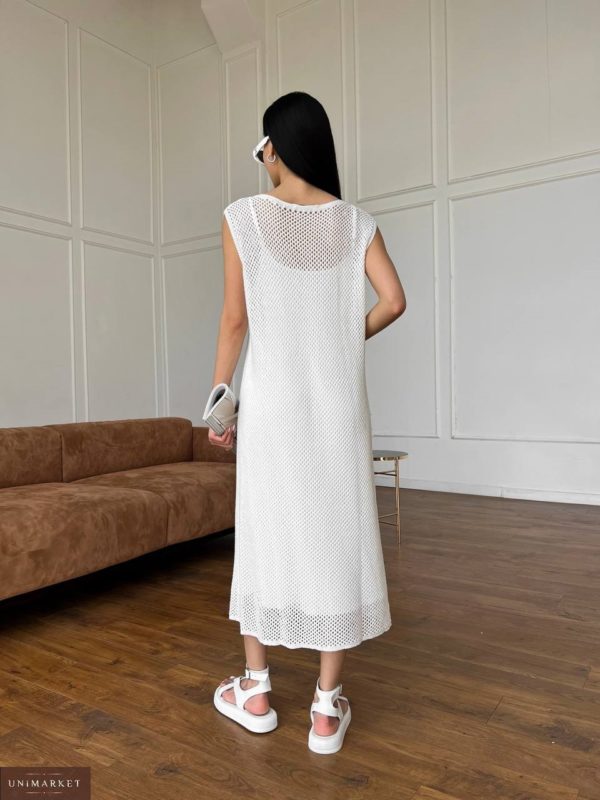 Купить на лето белое Платье-двойка (размер 42-48) в Украине