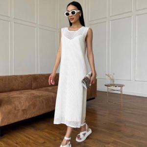 Заказать женское белое Платье-двойка (размер 42-48) по низким ценам
