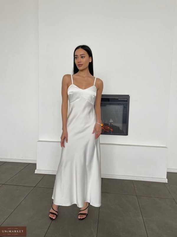 Заказать белое Длинное платье комбинация дешево на свадьбу
