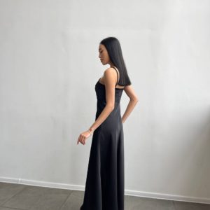Приобрести черное вечернее Длинное платье комбинация для женщин недорого
