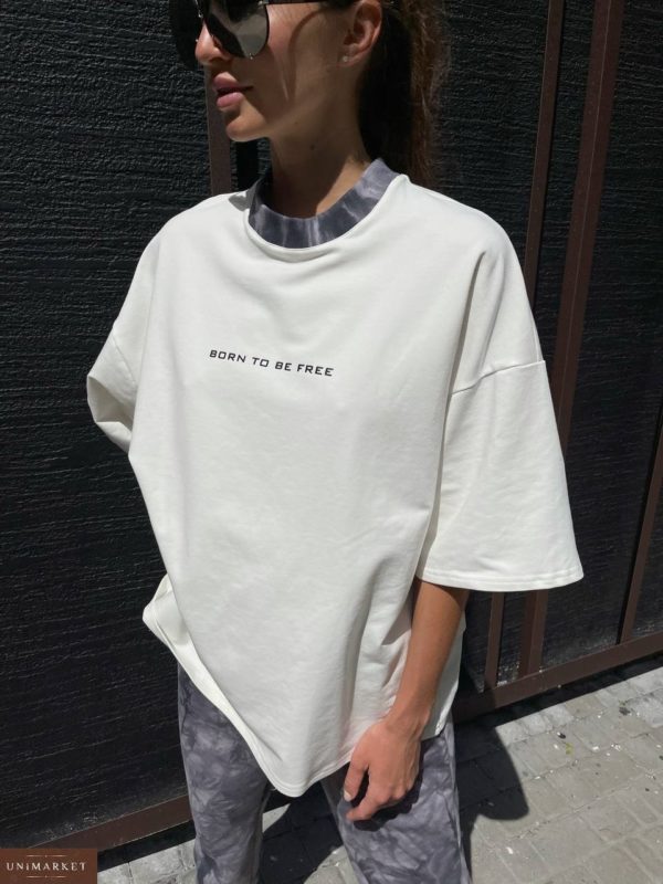 Приобрести серый женский Костюм: джоггеры+футболка в интернете