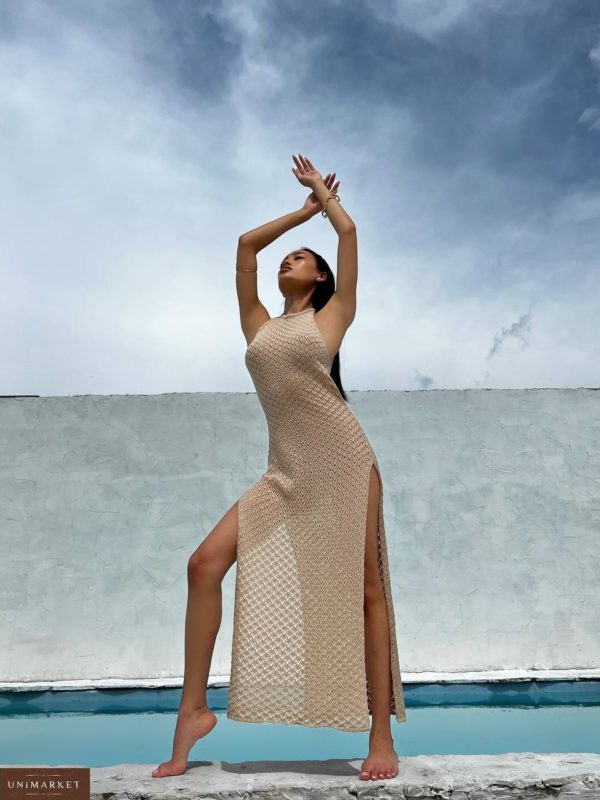 Замовити на літо Пляжне плаття з розрізами бежеве онлайн для жінок
