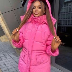 Купити малинову Куртку в стилі оверсайз онлайн для жінок