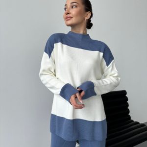 Заказать недорого голубой Костюм: свитер и брюки палаццо для женщин