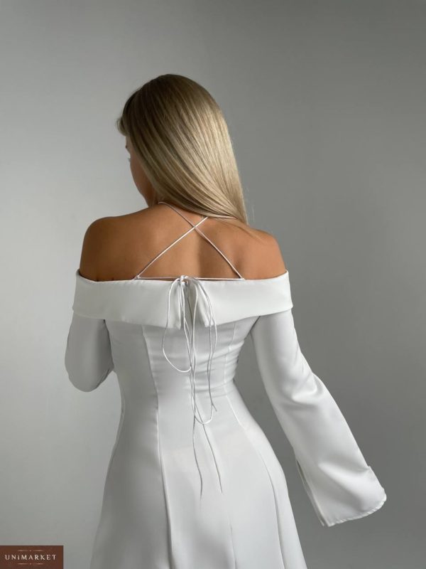 Придбати Плаття з розкльошеними рукавами білого кольору онлайн