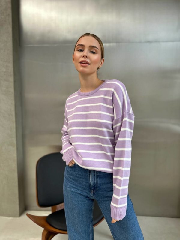 Заказать купить приобрести полосатый свитер женский хорошего ткачества недорогой в Украине