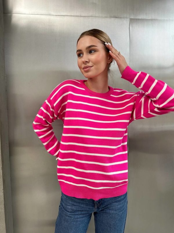 Заказать купить приобрести полосатый свитер женский хорошего ткачества недорогой в Украине