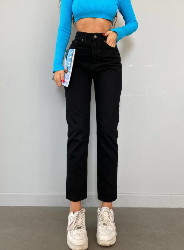 Купить черные джинсы мом в Украине для женщин недорого