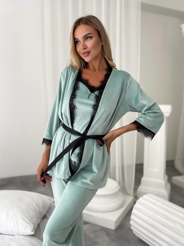 Заказать онлайн женский домашний костюм бирюзового цвета в Украине по доступной цене