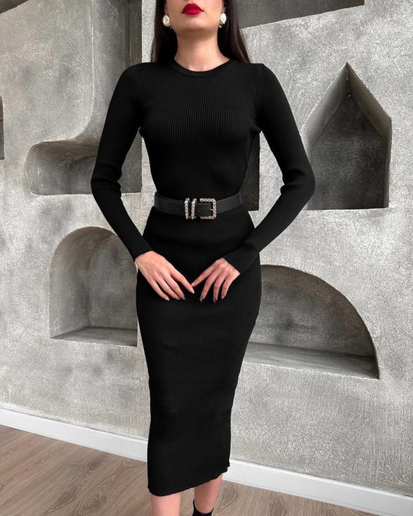 Купить женское базовое платье теплое с начесом в рубчик серое бежевое молочное светлое темное черное коричневого цвета хорошего качества по оптимальной цене недорогое в Украине