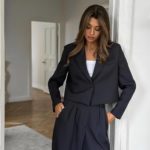 Купить женский классический брючный костюм брюки палаццио черного серого цвета по оптимальной цене недорогой хорошего качества в Украине