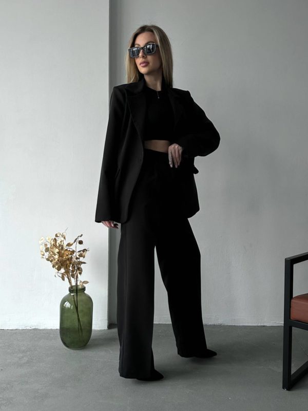 Купить женский брючный костюм двойка темный коричневый черный серый хорошего качества по оптимальной цене недорогой в Украине Украина