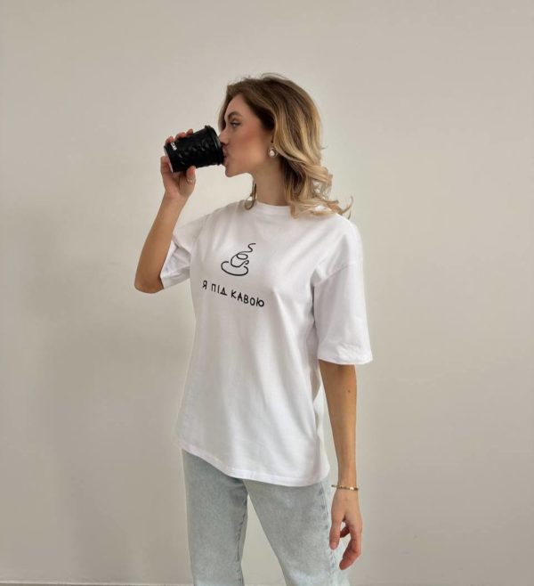 Хочу заказать приобрести Купить женскую белую футболку с надписью хорошего качества катоновую по оптимальной цене недорогую в Украине Украина