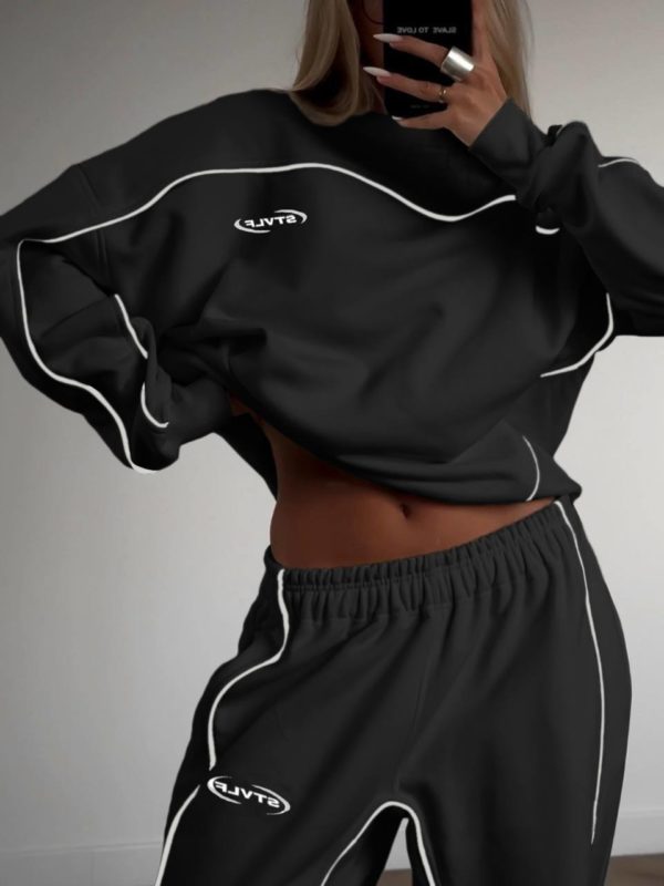 Заказать Купить женский спортивный костюм свободного кроя с объемным худи кофтой светлый темный белого черного серого цвета хорошего качества по оптимальной цене недорогой в Украине двунитка